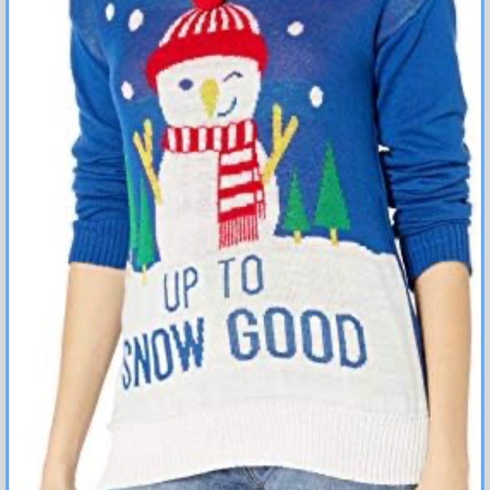Women's Blue Snowman‎ Sweater